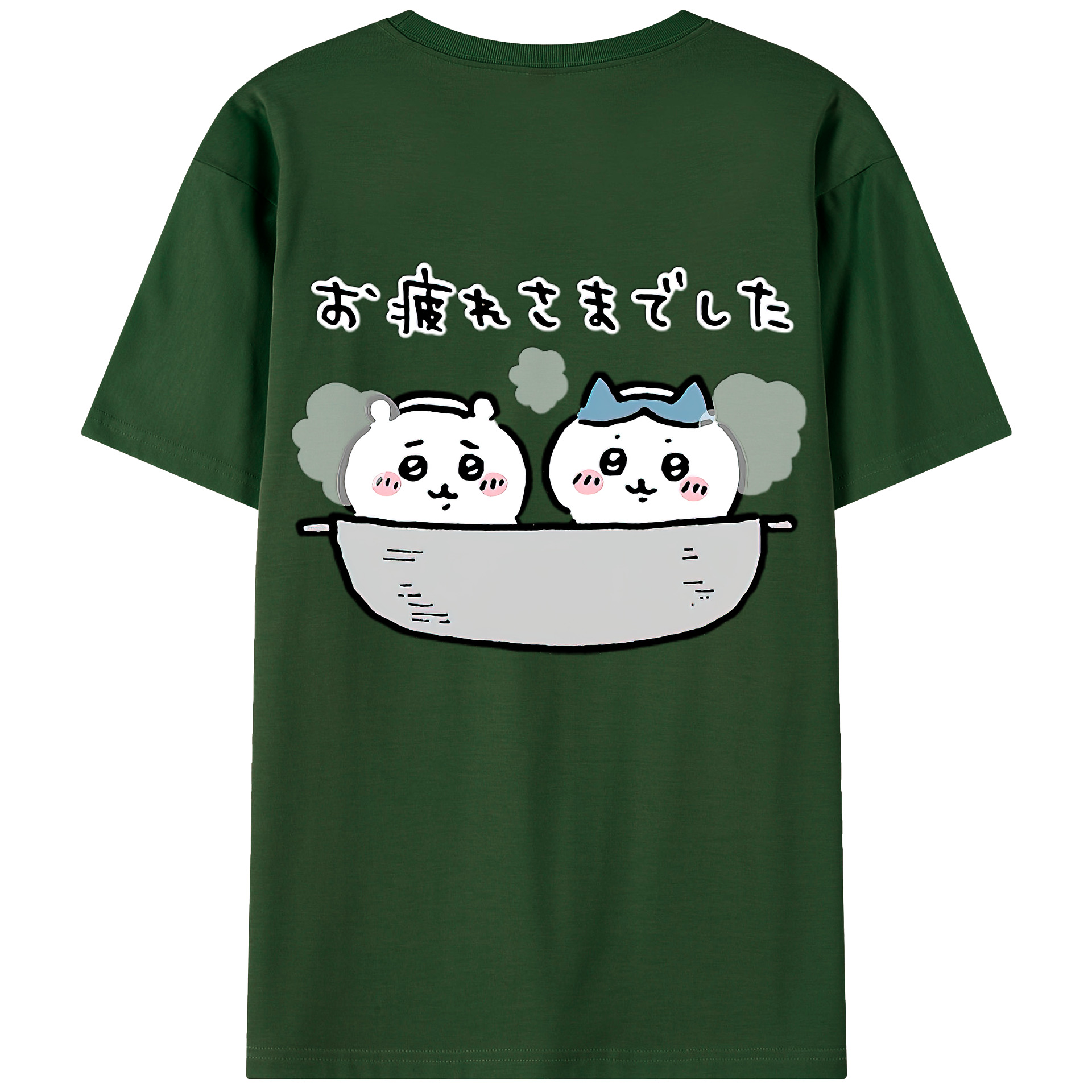 （画像用） ちいかわ ハチワレ Chii-kawa hachiware 綿100％半袖Tシャツ（背面プリント）